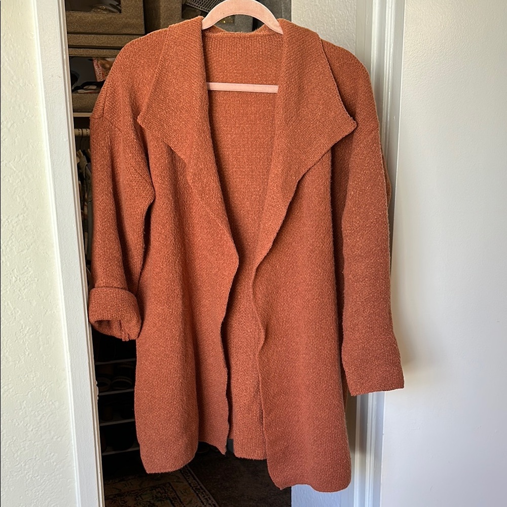 Burnt Orange Cozy Oversized Cardigan